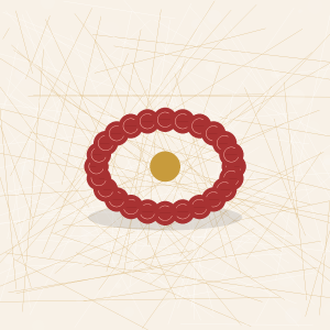 Cinnabar Round Bead Bracelet