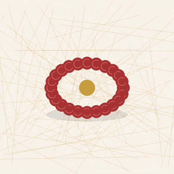 Cinnabar Round Bead Bracelet