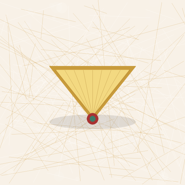 Golden Fan Brooch